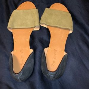 Madewell olive and black Thea sandal